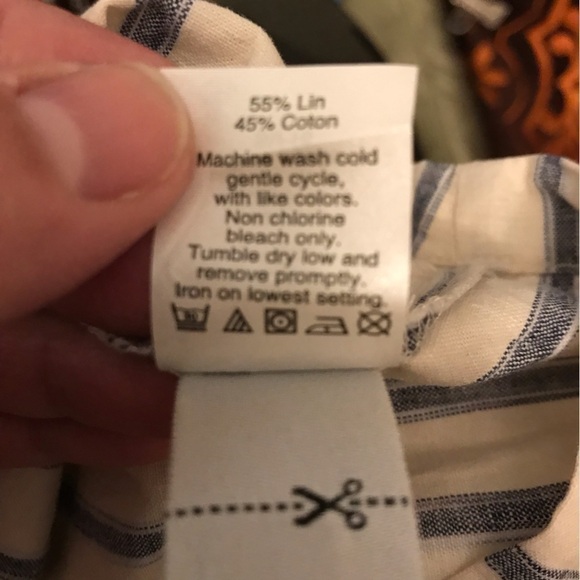 MADEWELL linen blend wrap skirt. Striped. Size 0. - Picture 6 of 6